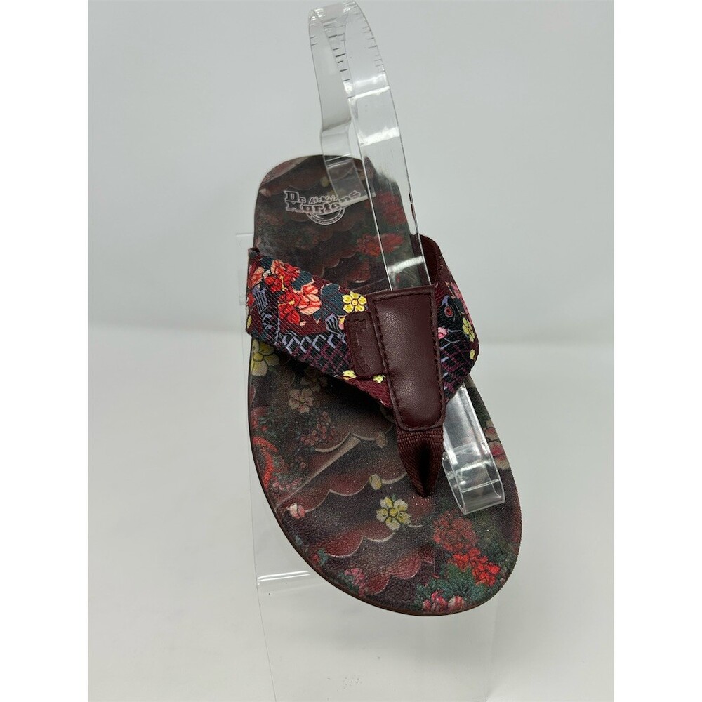 Dr. Martens Mana Thong Sandals Womens Red Floral Koi Slip On Flip Flops Size 10 - Picture 2 of 10